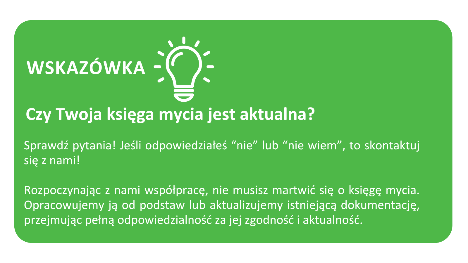 Czy Twoja księga mycia jest aktualna