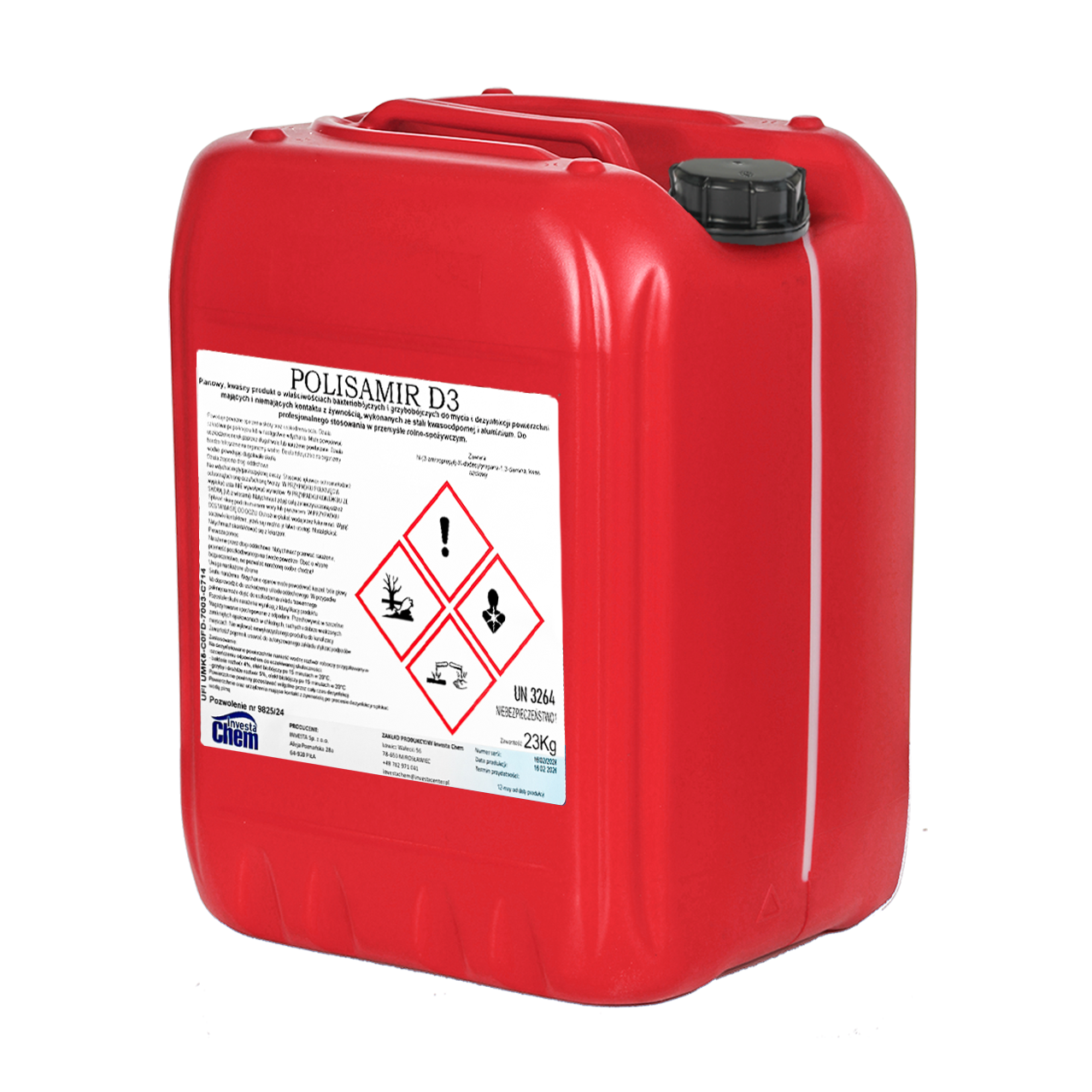 Polisamir D3 -Pianowy, kwaśny produkt o właściwościach bakteriobójczych i grzybobójczych