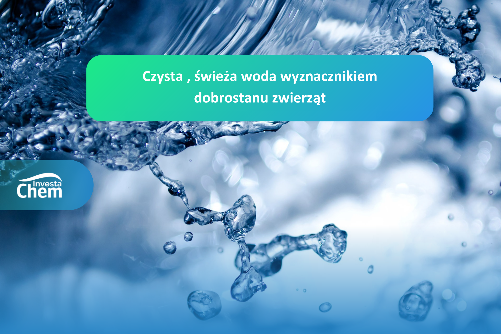 Woda wyznacznikiem dobrostanu Woda wyznacznikiem dobrostanu